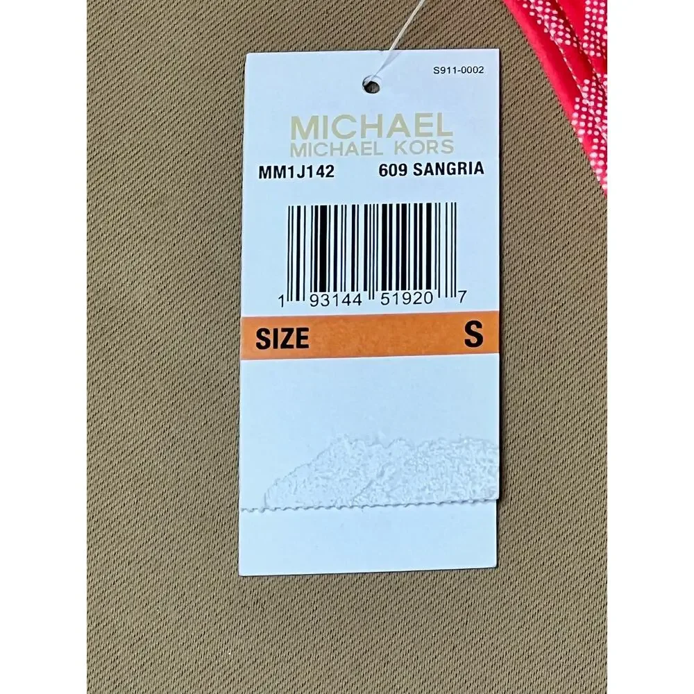 Michael Kors Sangria Logo Hipster Bikini Bottom XS NWT